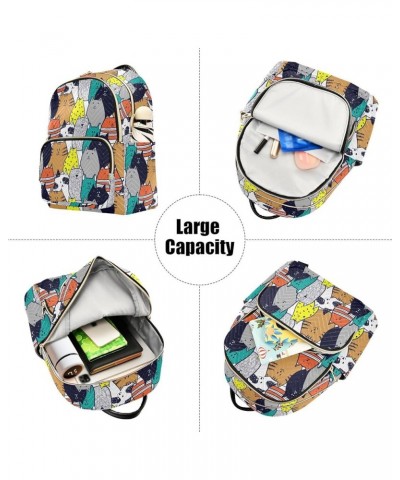 Cute Catroon Cats Backpack Purse for Women Lightweight Back Pack Casual Daypack Travel Shoulder Bag Bookbag - M Medium Multi0...