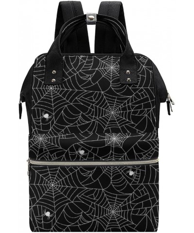 White Spiders Web Backpack Work Business, Travel Rucksack Daypack for Adults Women, Handbag,Black White Spiders Web $24.91 Ba...