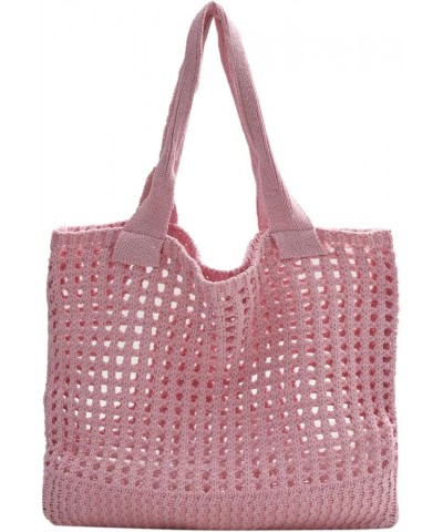 Beach Bag Large Beach Tote Bags, Hobo Shoulder Handbags knit bag Cute Crochet for Beach Travel Shopping Daily Pink $14.95 Totes