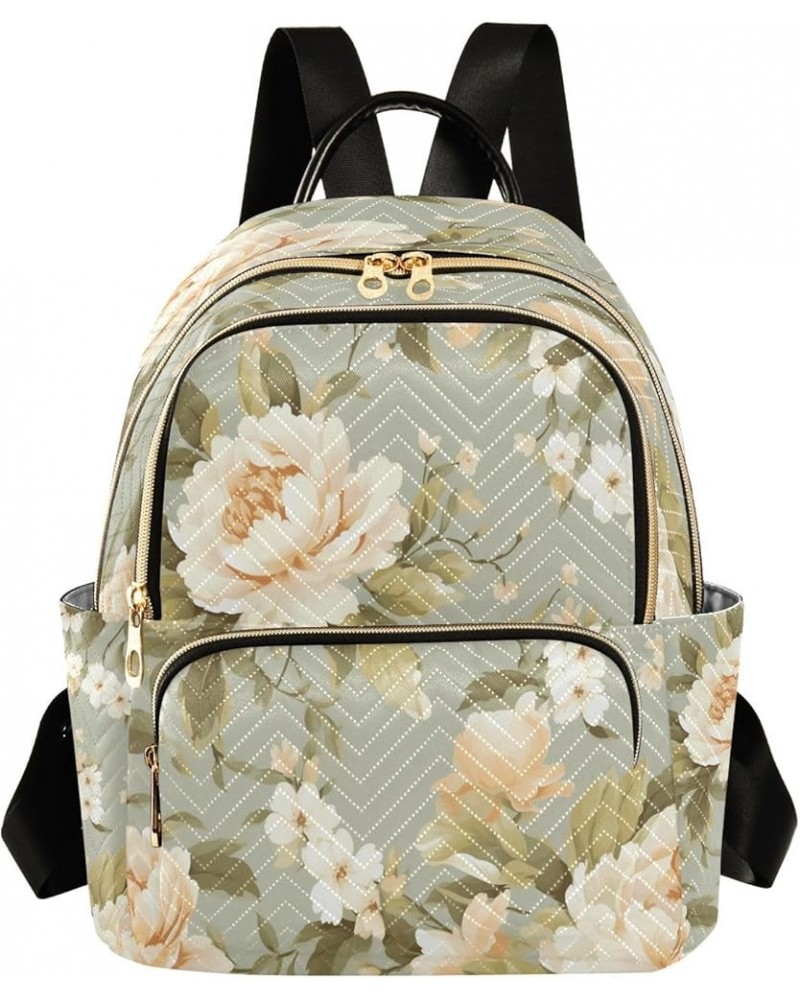 Fashion Backpack Mini Backpack Purse Casual Daily Backpack White Yellow Camellia for Travel for College Work Small $19.71 Bac...