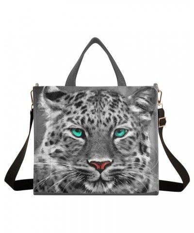 Corduroy Tote Bag for Women, Snow Leopard Shoulder Handbag Tote Purse Crossbody Bag $20.05 Totes