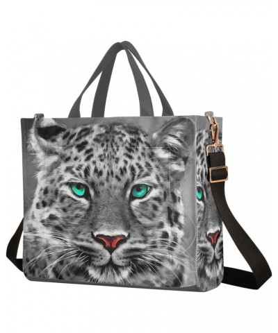 Corduroy Tote Bag for Women, Snow Leopard Shoulder Handbag Tote Purse Crossbody Bag $20.05 Totes