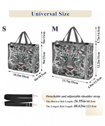 Corduroy Tote Bag for Women, Snow Leopard Shoulder Handbag Tote Purse Crossbody Bag $20.05 Totes