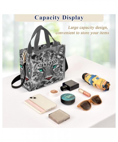 Corduroy Tote Bag for Women, Snow Leopard Shoulder Handbag Tote Purse Crossbody Bag $20.05 Totes