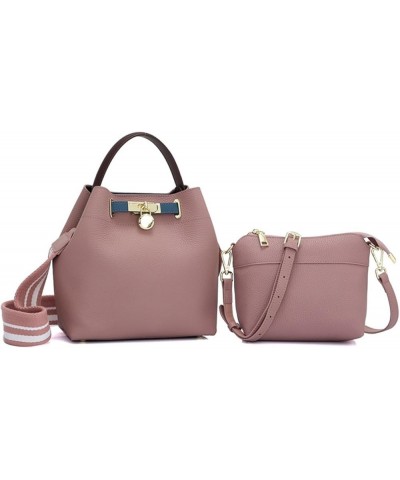 Fashion Genuine Leather Women's Shoulder Bag Ladies Hand Bags Casual Crossbody Bags (Color : Pink) Pink $52.19 Shoulder Bags