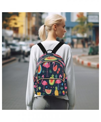 Flamingo Palm Leaf Pineapple Watermelon Women Backpack Purse Ladies Fashion Shoulder Bag Daypack Travel Bag 7.5L Small $13.95...