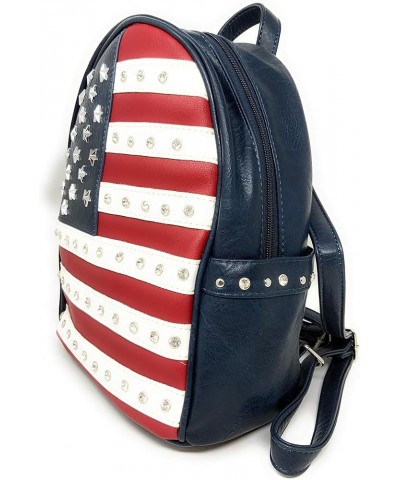 American Flag Rhinestone Women's Handbags Purse Wallet Set in Multi-Color American Backpack Set $34.00 Shoulder Bags