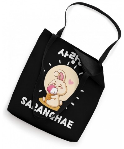 Saranghae Kawaii Cute Bunny Hangul Korean Tote Bag $10.27 Totes