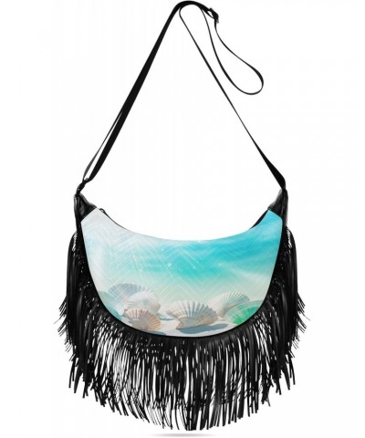 Women's Fringe Crossbody Tassel Purse Seashells-beach Hobo Shoulder Bags Crossbody Handbag with Adjustable Shoulder Straps $1...