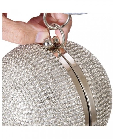 Womens Evening Clutch Bag Designer Evening Handbag Hand Bag,Lady Party Wedding Clutch Purse Ball Shape Rhinestone -Sliver $16...