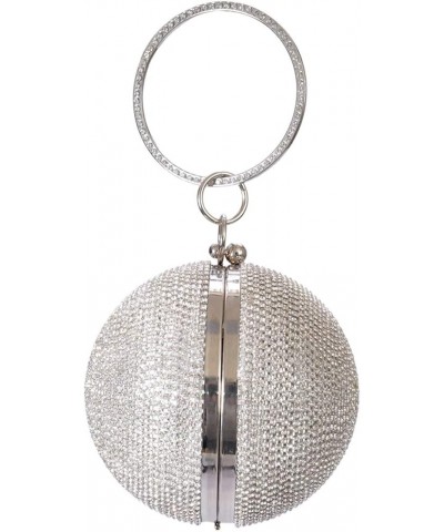 Womens Evening Clutch Bag Designer Evening Handbag Hand Bag,Lady Party Wedding Clutch Purse Ball Shape Rhinestone -Sliver $16...