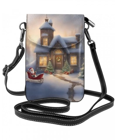 Music Print Cross-Body Bags For Women Small Cellphone Purse Shoulder Handbag Fashion Shoulder Bag With Merry Christmas $16.45...