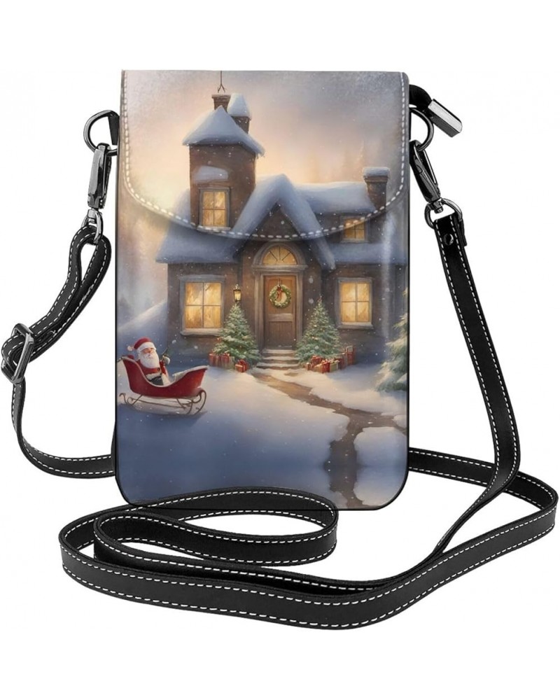 Music Print Cross-Body Bags For Women Small Cellphone Purse Shoulder Handbag Fashion Shoulder Bag With Merry Christmas $16.45...