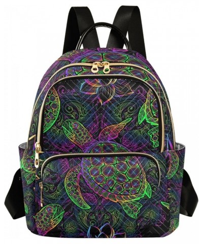 Small Backpack for Women Travel Bag Sea Turtle Psychedelic Lotus Mandala Daypack Purse Fashion Shoulder Bag Rucksack Medium B...