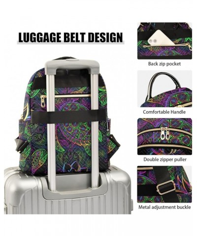 Small Backpack for Women Travel Bag Sea Turtle Psychedelic Lotus Mandala Daypack Purse Fashion Shoulder Bag Rucksack Medium B...