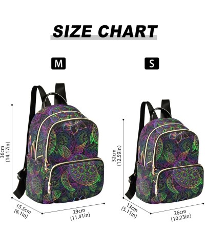 Small Backpack for Women Travel Bag Sea Turtle Psychedelic Lotus Mandala Daypack Purse Fashion Shoulder Bag Rucksack Medium B...