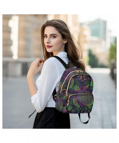 Small Backpack for Women Travel Bag Sea Turtle Psychedelic Lotus Mandala Daypack Purse Fashion Shoulder Bag Rucksack Medium B...