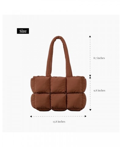 Puffer Tote Bag Luxury Bags for Women Quilted Handbags for Women Chic Puffy Purse Shoulder Bags for Women B04-pink $17.50 Totes