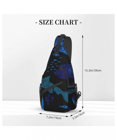 Abstract Sharks Pattern Sling Bag Crossbody Sling Backpack Shoulder Bag Outdoor Travel Hiking Daypack for Men Women $17.10 Cr...