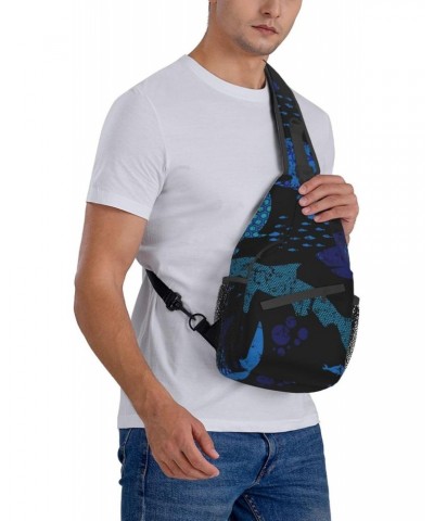 Abstract Sharks Pattern Sling Bag Crossbody Sling Backpack Shoulder Bag Outdoor Travel Hiking Daypack for Men Women $17.10 Cr...