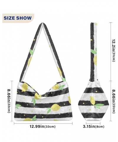 Lemons Shoulder Tote Bags for Women Furry Crossbody bag Hobo Handbag Purses for Working Shopping Traveling $12.38 Totes