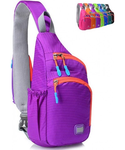 Small Sling Backpack Waterproof Unisex Shoulder Bag Chest Crossbody Daypack Small Purple $16.79 Backpacks