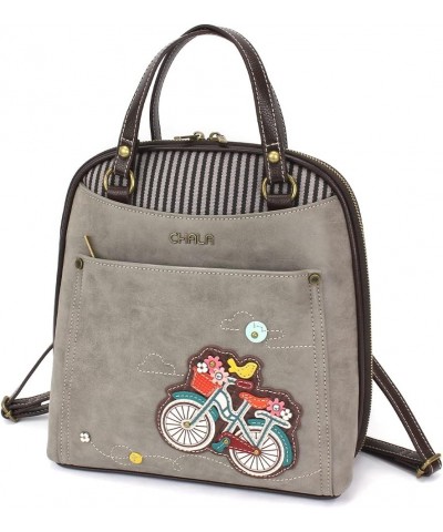 Convertible Backpack Purse Bicycle - Gray $37.95 Backpacks