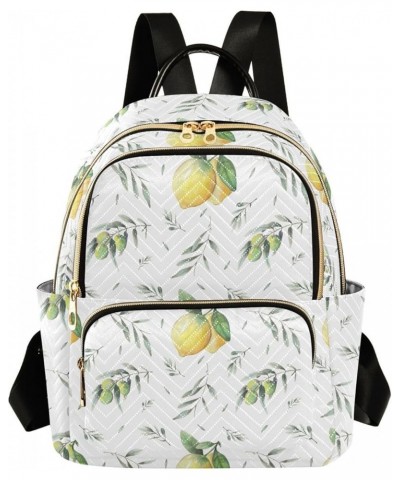 Lemon Leaves Branch Women's Backpack Purse Causal Daypack Work Travel College Business Trip Bag Shoulder Bag Small $16.55 Bac...