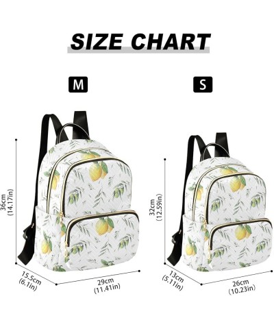 Lemon Leaves Branch Women's Backpack Purse Causal Daypack Work Travel College Business Trip Bag Shoulder Bag Small $16.55 Bac...