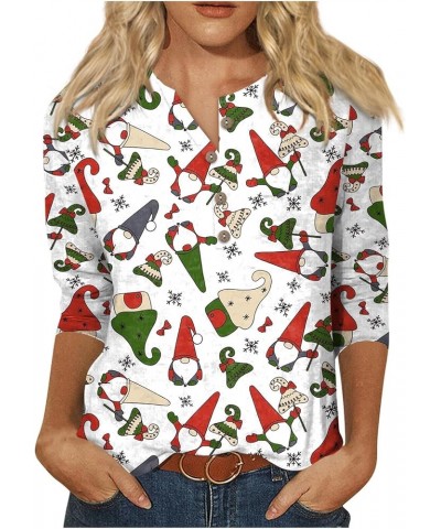 Christmas Shirts for Women 2023 Long Sleeve Tunic Reindeer Graphic Tee Blouses Casual Loose Fall Winter Sweatshirts 4-white $...