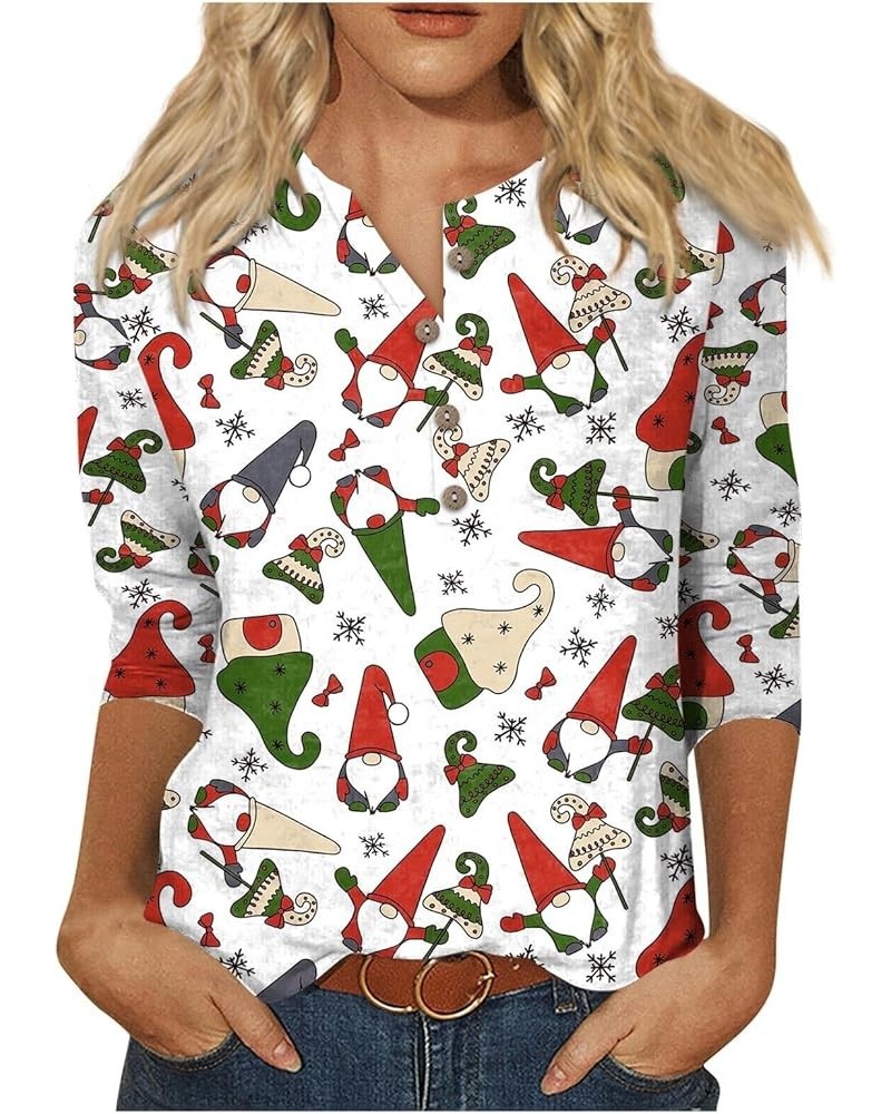 Christmas Shirts for Women 2023 Long Sleeve Tunic Reindeer Graphic Tee Blouses Casual Loose Fall Winter Sweatshirts 4-white $...