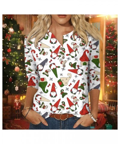 Christmas Shirts for Women 2023 Long Sleeve Tunic Reindeer Graphic Tee Blouses Casual Loose Fall Winter Sweatshirts 4-white $...