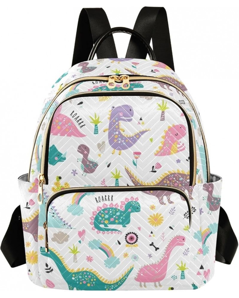 Travel Backpack Purse for Women Fashion Anti-theft Work Casual Cartoon Dinosaur Print Daypack Shoulder Bag Medium Size Small ...