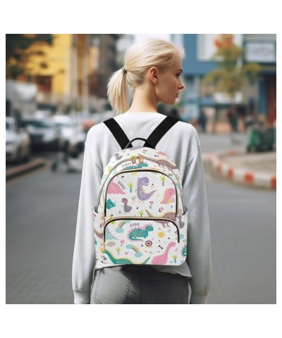 Travel Backpack Purse for Women Fashion Anti-theft Work Casual Cartoon Dinosaur Print Daypack Shoulder Bag Medium Size Small ...