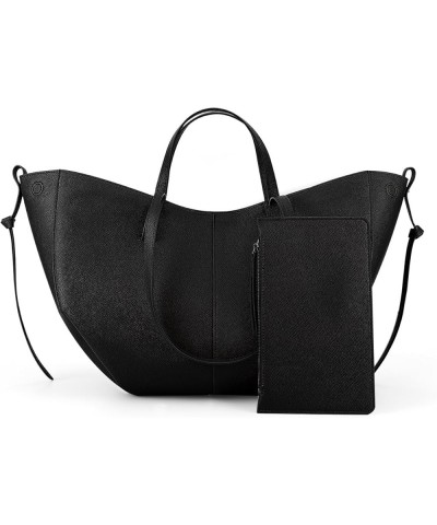 Work Bag Faux Leather Tote Bag for Women Trendy Handbag Purse Fall Shoulder Bag with Magnetic Closure Black Small $50.33 Totes