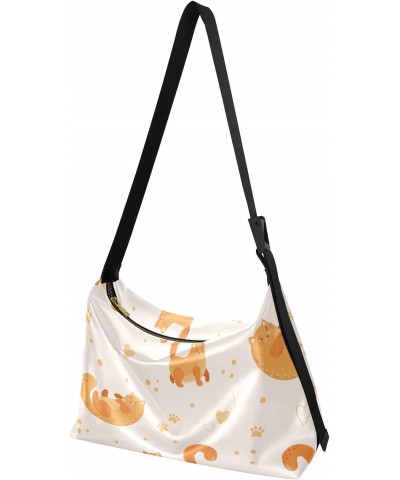 Crossbody Sling Bags Lovely Adorable Fat Cats Boys Sport Sling Bag Leather Womens Shoulder Tote Bag $17.48 Totes