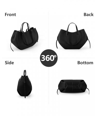 Work Bag Faux Leather Tote Bag for Women Trendy Handbag Purse Fall Shoulder Bag with Magnetic Closure Black Small $50.33 Totes