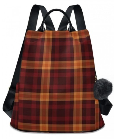 Women Backpack Purse Black and Red Plaid Christmas Backpack for Women Anti-theft Shoulder Bag Carry On Backpack Lightweight R...