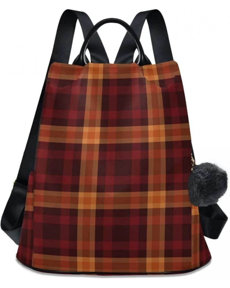 Women Backpack Purse Black and Red Plaid Christmas Backpack for Women Anti-theft Shoulder Bag Carry On Backpack Lightweight R...