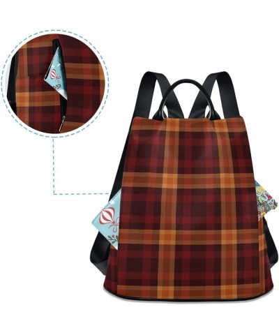 Women Backpack Purse Black and Red Plaid Christmas Backpack for Women Anti-theft Shoulder Bag Carry On Backpack Lightweight R...