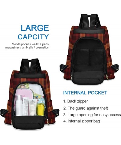 Women Backpack Purse Black and Red Plaid Christmas Backpack for Women Anti-theft Shoulder Bag Carry On Backpack Lightweight R...