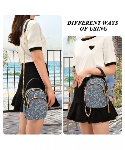 Cute Christmas Pattern for Women Stylish Crossbody Handbags with Detachable Leather Chain Shoulder Strap $10.80 Crossbody Bags