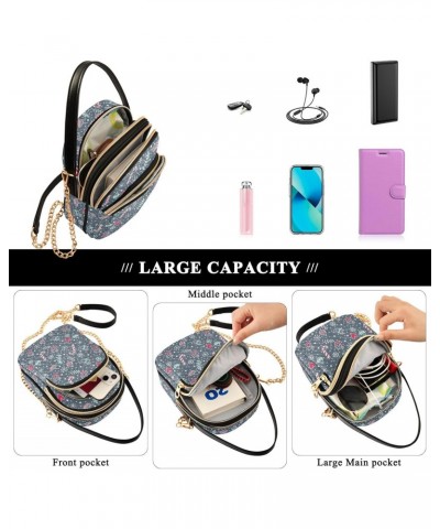 Cute Christmas Pattern for Women Stylish Crossbody Handbags with Detachable Leather Chain Shoulder Strap $10.80 Crossbody Bags