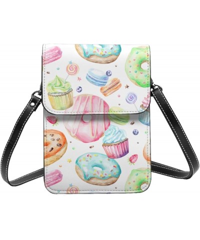 Cupcakes Donuts Muffins Sugar Print Fashion Small Crossbody Bags Cell Phone Purse With Credit Card Slots Women Wallet Cupcake...