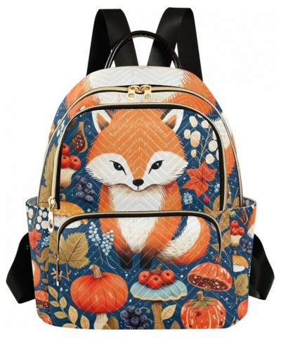 Halloween Witch Flying in Starry Quilted Backpack for Women Mini Backpack for Women Travel Purse with Luggage Strap Fox and F...