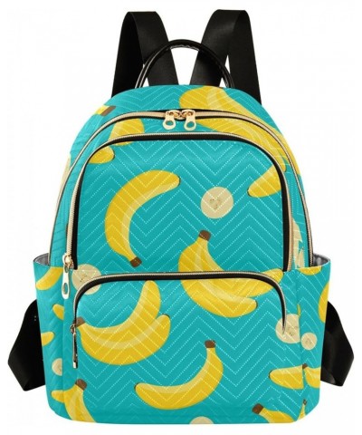 Yellow Banana Pattern Backpack for Women Shoulder Bag Lightweight Mini Backpack Casual Daypack Back Pack Mini(10.23'' x 5.11'...