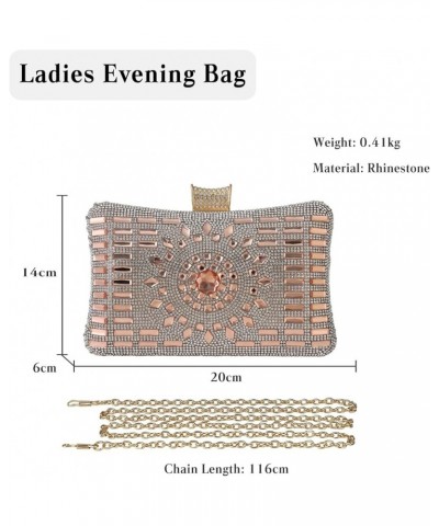 Rhinestone Evening Bag for Women Beads Clutch Bag Bridal Wedding Purse Luxury Crystal Handbag Champagne $28.75 Evening Bags