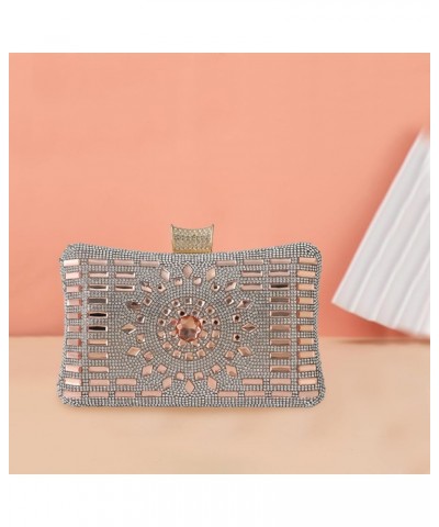 Rhinestone Evening Bag for Women Beads Clutch Bag Bridal Wedding Purse Luxury Crystal Handbag Champagne $28.75 Evening Bags