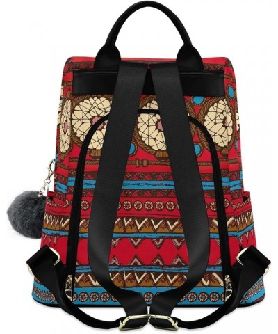 Red Tribal Pattern Fashion Backpack Purse for Women Back Zipper Pocket Design Red Tribal Pattern $18.58 Backpacks