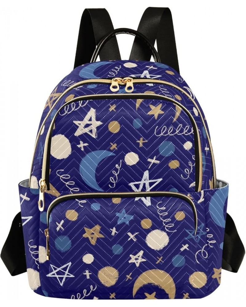 Star Moon Polka Dots Women's Backpack Purse Causal Daypack Work Travel College Business Trip Bag Shoulder Bag Medium $16.55 B...